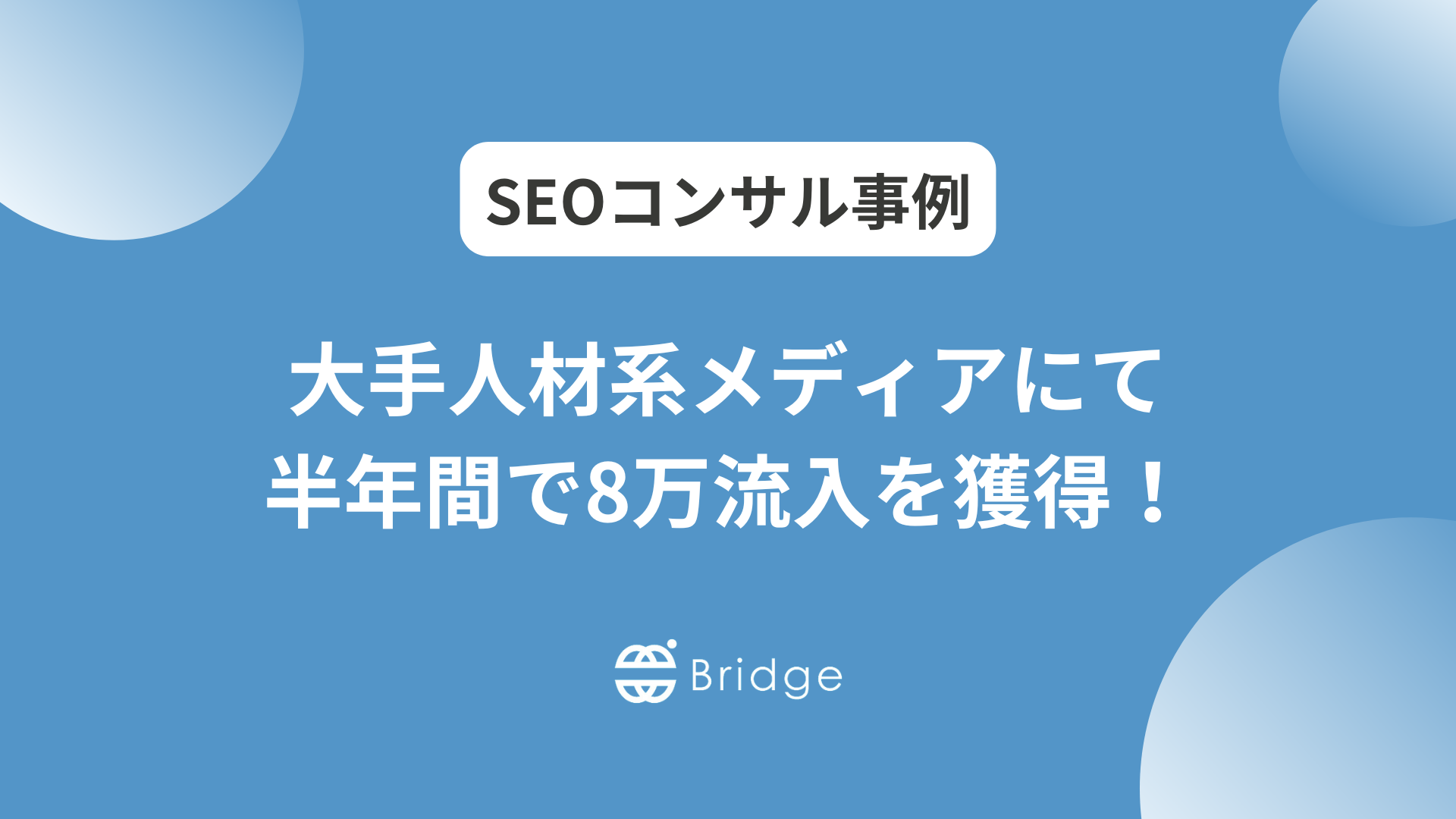 大手人材系メディアにて半年間で8万流入を獲得！SEO記事制作でメディア成長をサポートした事例