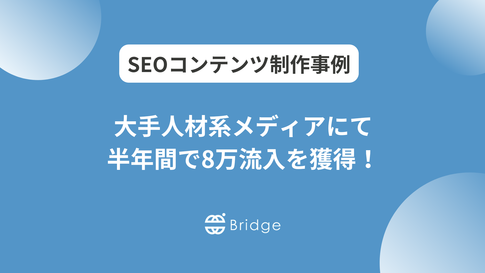 大手人材系メディアにて半年間で8万流入を獲得！SEO記事制作でメディア成長をサポートした事例